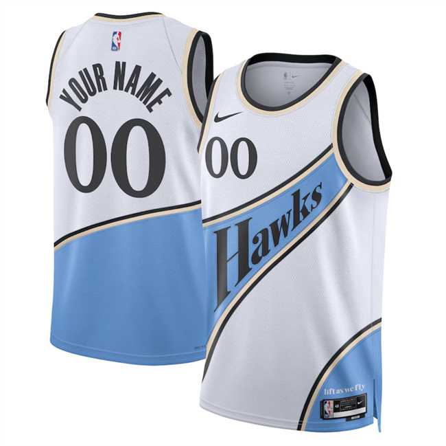 Mens Atlanta Hawks Active Player Custom White 2024-25 City Edition Stitched Jersey